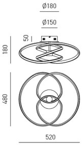 Gea Luce DIVA P P BIANCO- LED Dimmelhető felületre szerelhető csillár DIVA LED/42W/230V fehér