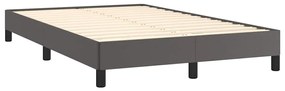 szürke műbőr rugós és LED-es ágy matraccal 120x190 cm