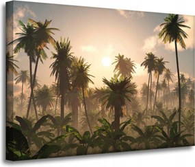 Vászonkép Naplemente Pálmafák Natura 70x50 cm Ideális ajándék