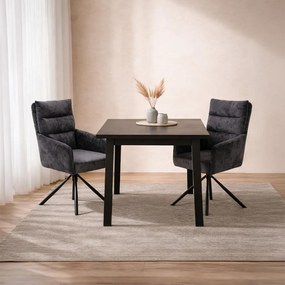 AVENBERG TESSA Forgó étkezőszék szett - 2 db, sötétszürke