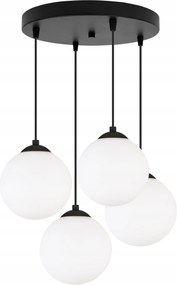 Mennyezeti Lámpa Lógó Csillár Fekete Plafon Üveg Gömbök Fehér Modern