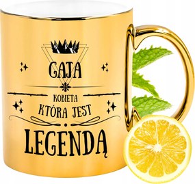 Prémium Arany Csillogó Bögre Gaia Ajándék Nyomtatott Fotóval