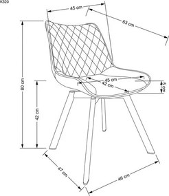 K520 forgatható étkezőszék mokka