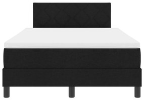 Box Spring Ágy Matraccal és LED Fénnyel Fekete 120x200 cm Szövet