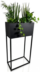 Fekete magas fém növénytartó LOFT FIORINO 42X22X80 cm