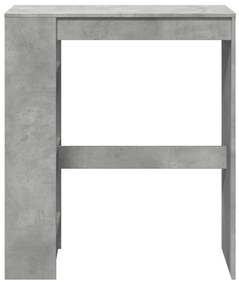 betonszürke szerelt fa tárolórekeszes bárasztal 90x40x103,5 cm