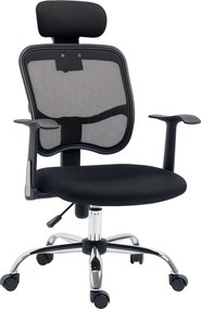 Vinsetto Forgós Irodai Szék Ergonomikus Íróasztali Szék Magasságállító Dőlésszög Funkcióval, Fejtámlával és Deréktámasszal 63x62x109-117 cm Fekete | A