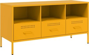 vidaXL mustársárga acél TV-szekrény 100,5 x 39 x 50,5 cm