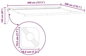 Napernyő Fehér 4 × 3 m Fém