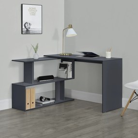[en.casa] Sarok íróasztal polcakkal Arendal sötétszürke