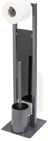 WENKO 25552100 - WC-kefe RIVALTA 18x70 cm szürke/fekete