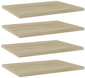 4 db sonoma tölgy színű szerelt fa könyvespolc 40 x 30 x 1,5 cm