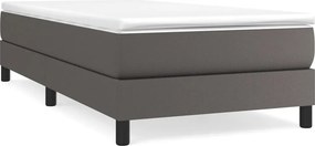 vidaXL szürke műbőr rugós ágy matraccal 80 x 200 cm