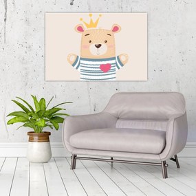 Kép - Teddy maci koronával (90x60 cm)