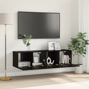 TV Szekrény Készlet Fekete tölgy Faléce Kicsi TV szekrény