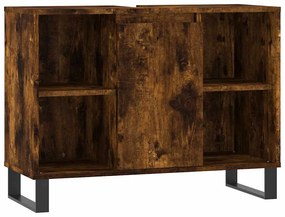 füstös tölgy színű szerelt fa fürdőszobaszekrény 80x33x60 cm