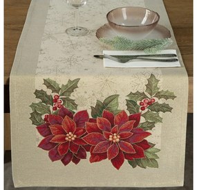 Gobelin karácsonyi asztali futó fényes fonallal Arany 40x100 cm +/-5%