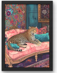 Leopård poszter kanapén 50x70 cm
