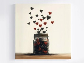 Vászonkép Canvas Grafika Befőttesüveg Szív Szerelem Érzés 80x80
