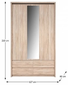 Ruhásszekrény Rihana Típus 1 (tükörrel). 794444
