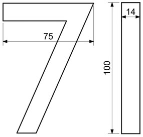 "7" házszám, RN.100LV, vágott, ezüst