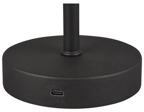 Matt fekete LED szabályozható asztali lámpa (magasság 30 cm) Jeff – Trio