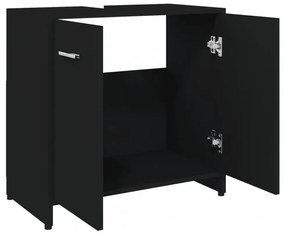 fekete szerelt fa fürdőszobaszekrény 60 x 33 x 61 cm