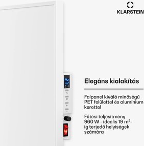 Klarstein Wonderwall 960 Smart, infravörös hősugárzó, 80 x 120 cm, 960 W, heti időzítő, IP24, fehér