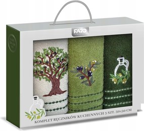 Konyhai törlőkendő szett 3db-os 30x50 dobozban Olíva Ajándék Törlőkendő