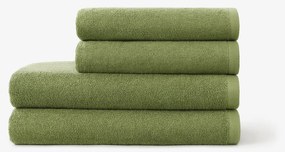 Goldea bordűr nélküli frottír törölköző és fürdőlepedő soft – olivaszínű 30 x 50 cm
