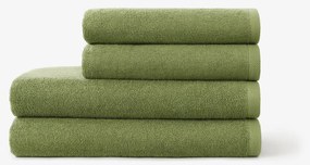 Goldea bordűr nélküli frottír törölköző és fürdőlepedő soft – olivaszínű 70 x 140 cm