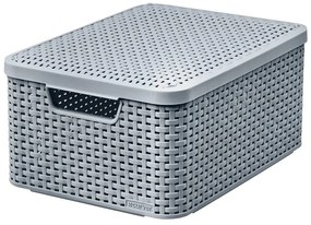 Szürke fedeles műanyag tárolódoboz 29x39x19 cm Style – Curver