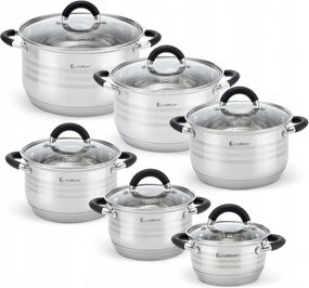 Prémium acél edénykészlet Edénykészlet 12 db-os Elitehoff 4027