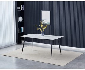 Étkezőasztal 160 x 90 cm, fehér márvány