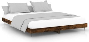 vidaXL füstös tölgy színű szerelt fa ágykeret matrac nélkül 120x200 cm