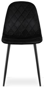 Étkező garnitúra 1 + 4, fekete ADRIA asztal 120x80 cm + fekete ASTI bársonyszék fekete lábakkal