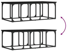 fekete szerelt fa dohányzóasztal 100 x 50 x 35,5 cm
