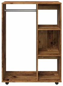 antik fa színű szerelt fa ruhásszekrény 80 x 40 x 110 cm