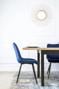 Étkezőgarnitúra 4 db. Sötétkék Rio székkel. Bővíthető asztal HUGO 160-230 cm