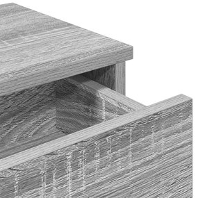 Falipolc fiókokkal szürke sonoma 60x25x15 cm műszaki fa