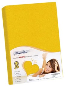 Kamilla frottír lepedő, sárga, 180 x 200 cm