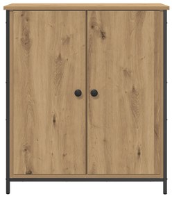 Kézműves tölgy büfé 70x30x80 cm Forgácslap és Acél
