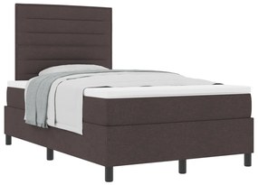 Box Spring Ágy Matraccal Sötétbarna Kis Dupla Szövet
