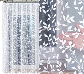 Jacquard függöny Zsuzsanna 300x160cm egyenes virágmintás (kész) szegéllyel