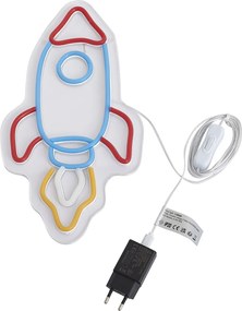 Neon fali lámpa, többszínű, LED-del - Rocket