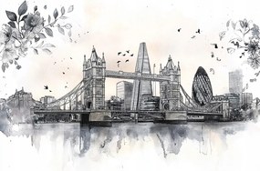 Vászonkép Canvas Város Panoráma Építészet London Vázlat 120x80