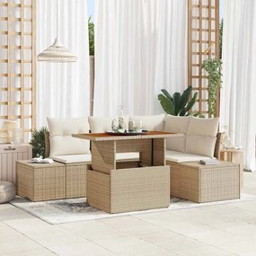 Kerti Kanapé Szett 5 pcs Beige és krém 100 x 55 x 73 cm