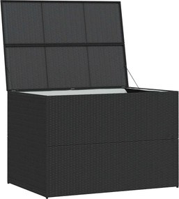Fekete Polyrattan Kerti Tárolóláda 150 X 100 X 100 Cm