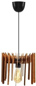 Mennyezeti lámpa, MDF fa, állítható kábellel, dióbarna, 23cm - GROTTES