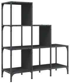 fekete szerelt fa és fém könyvszekrény 92 x 30 x 102 cm